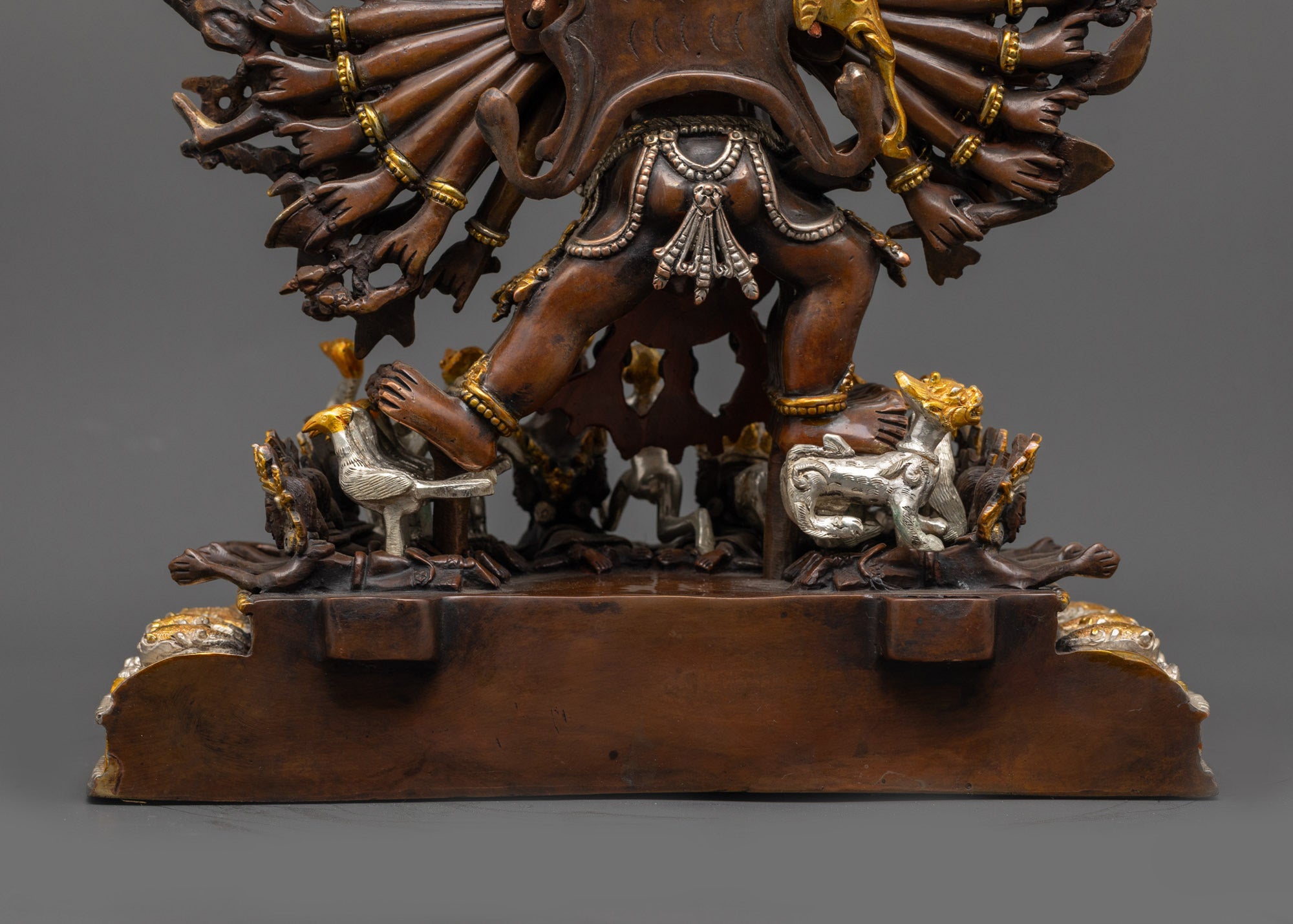 Oxidized Yamantaka Statue | Tibetan Buddhist Wrathful Deity Sculpture
