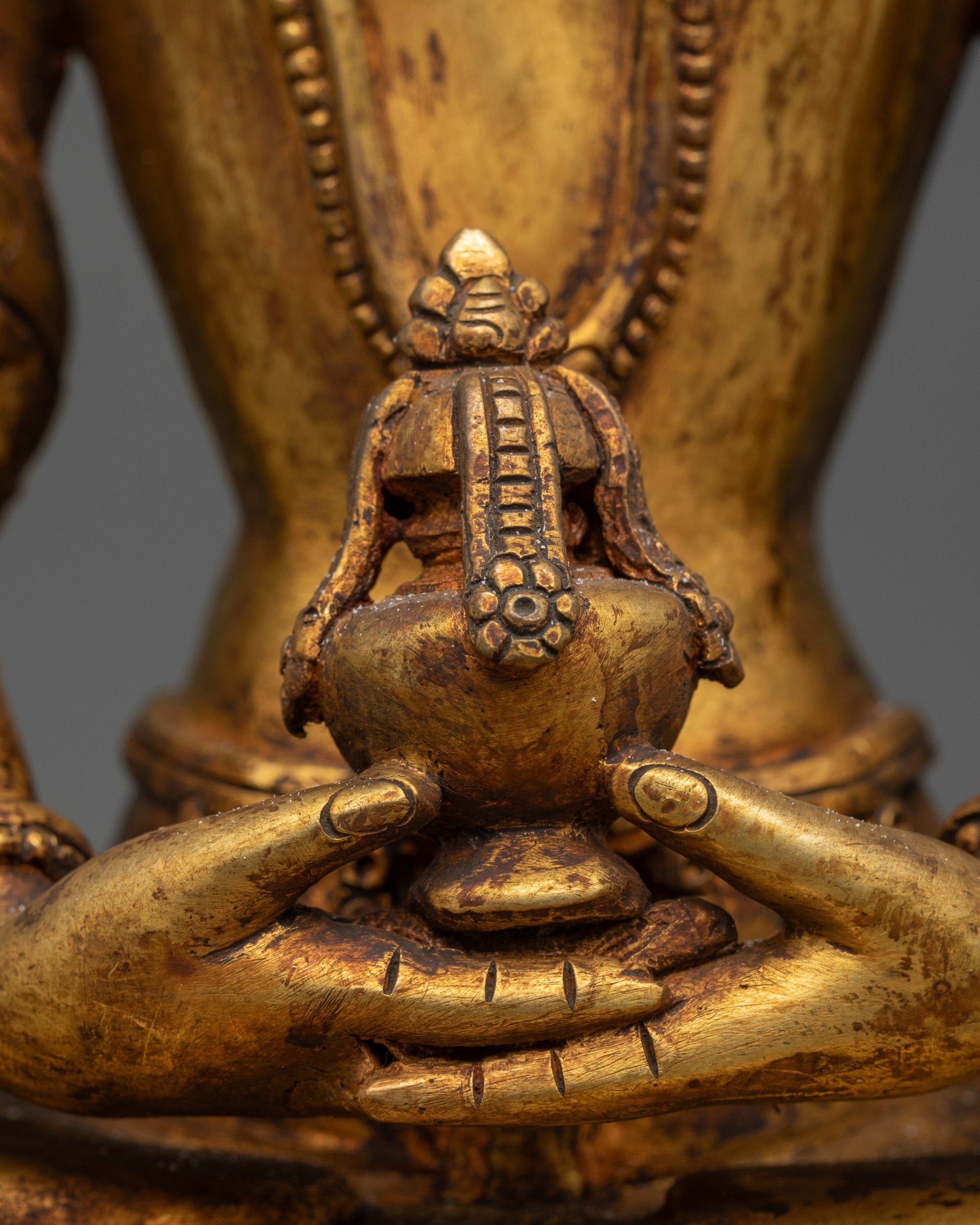 Antique Finish Five Bodhisattva Statue Set | Sacred Buddhist Set