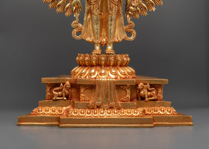 1000-Armed Chenrezig Statue | 24K Gold Gilded Avalokiteshvara Sculpture