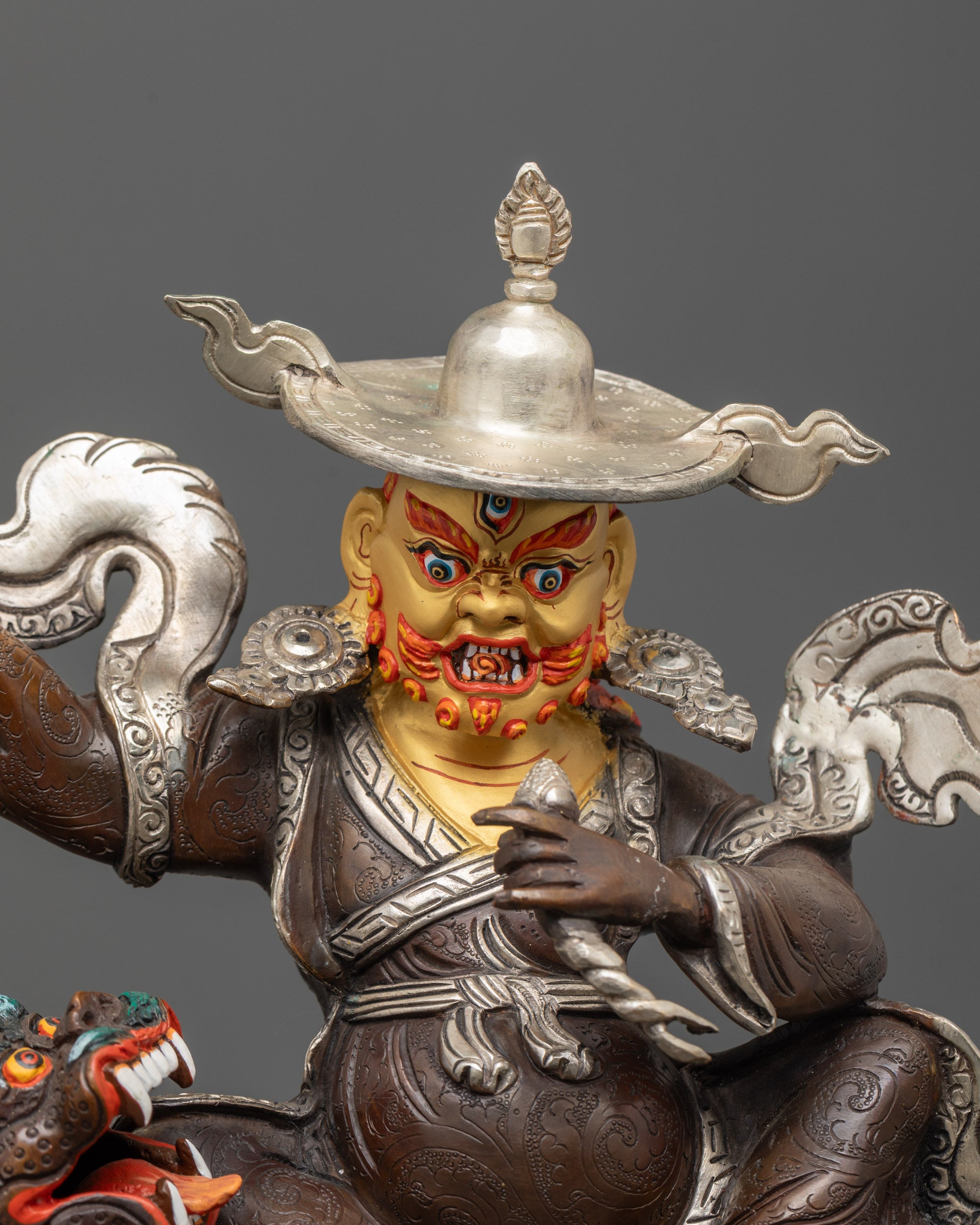 Ekajati, Rahula & Dorje Legpa Statue Set | Buddhist Protector Deities