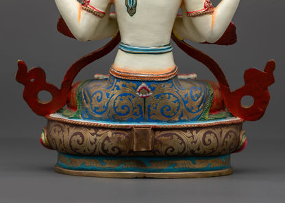 Hand-Painted Chenrezig Statue | Exquisite Craftsmanship from Nepal