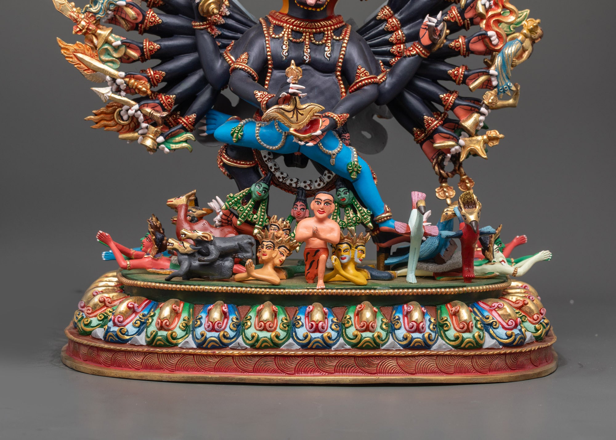 Handcrafted Yamantaka Consort Statue | Wrathful Deity Union Sculpture