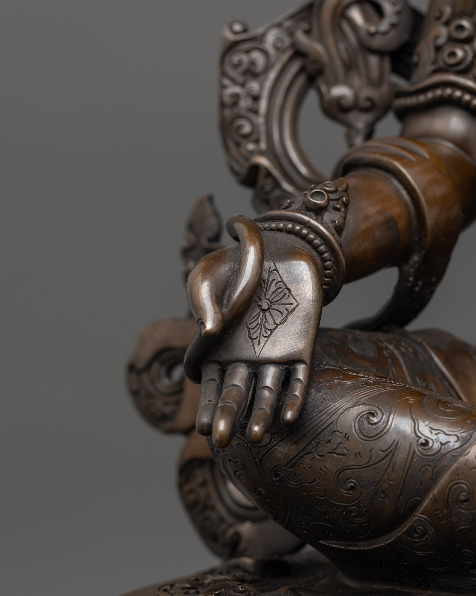 Oxidized Green Tara Statue | Compassionate Deity for Spiritual Spaces