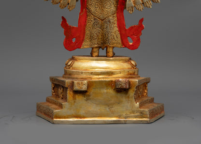 1000-Armed Chenrezig Statue | 24K Gold-Fire Gilded Spiritual Sculpture