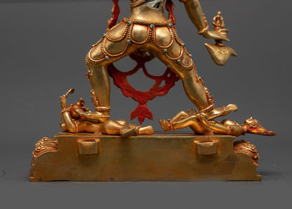 Gold Gilded Divine Vajrayogini Statue | Nepalese Tantric Deity Art