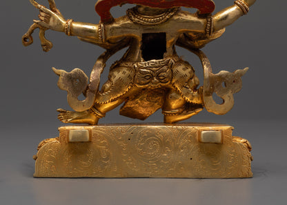 Traditional Four Armed Vajrapani Statue | Nepalese Hand-Carved