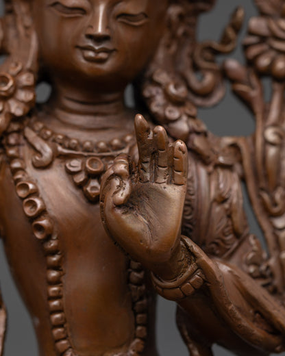 Traditional Oxidized Bodhisattva Statue Set | Tibetan Buddhist Deities