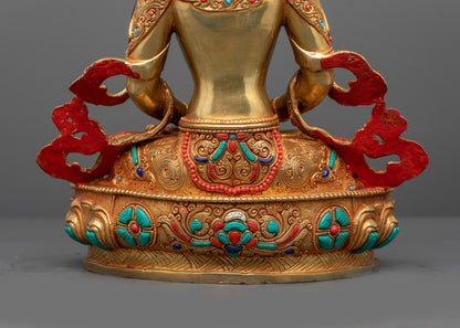 Tibetan Buddha Amitayus Statue for Long Life Blessings