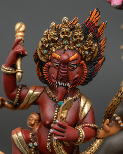 Palden Lhamo Statue | Hand-Painted Tibetan Buddhist Sculpture