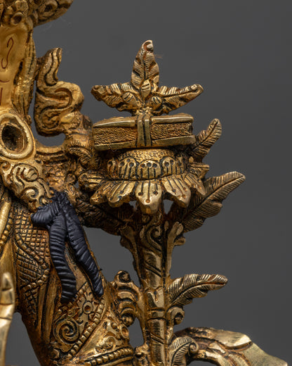 Exquisite Monju Bosatsu Statue | Traditional Nepalese Spiritual Art
