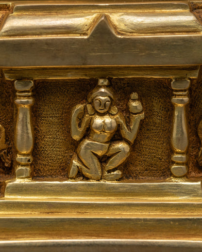 Sacred Gold Fire-Gilded Shakyamuni Buddha Sculpture | Spiritual Art
