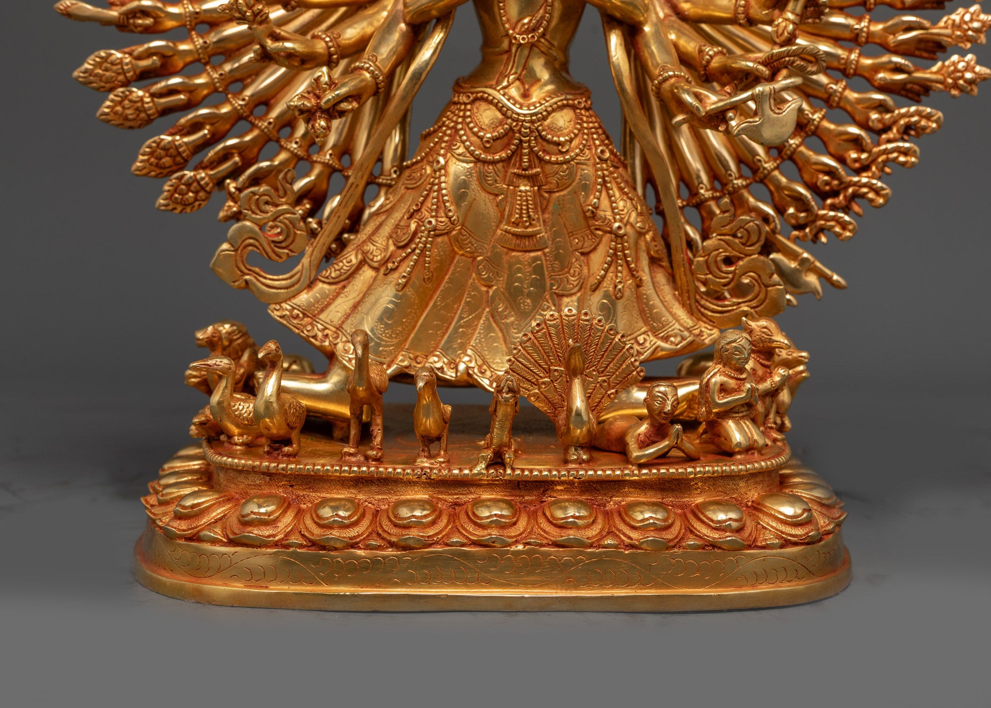 Handcrafted 1000-Armed Dukar Statue | Traditional Buddhist Artwork