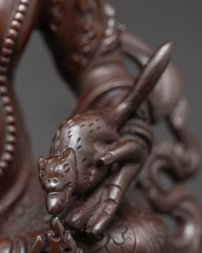 Black Oxidized Dzambhala Sculpture | Handmade Guardian of Treasures
