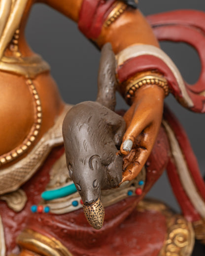 Handmade Namtoshe Statue | Colored Buddhist Wealth Deity Sculpture