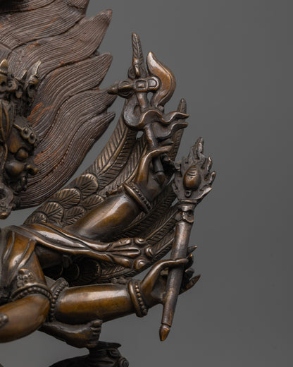 Oxidized Hayagriva Sculpture | Handmade Buddhist Protector