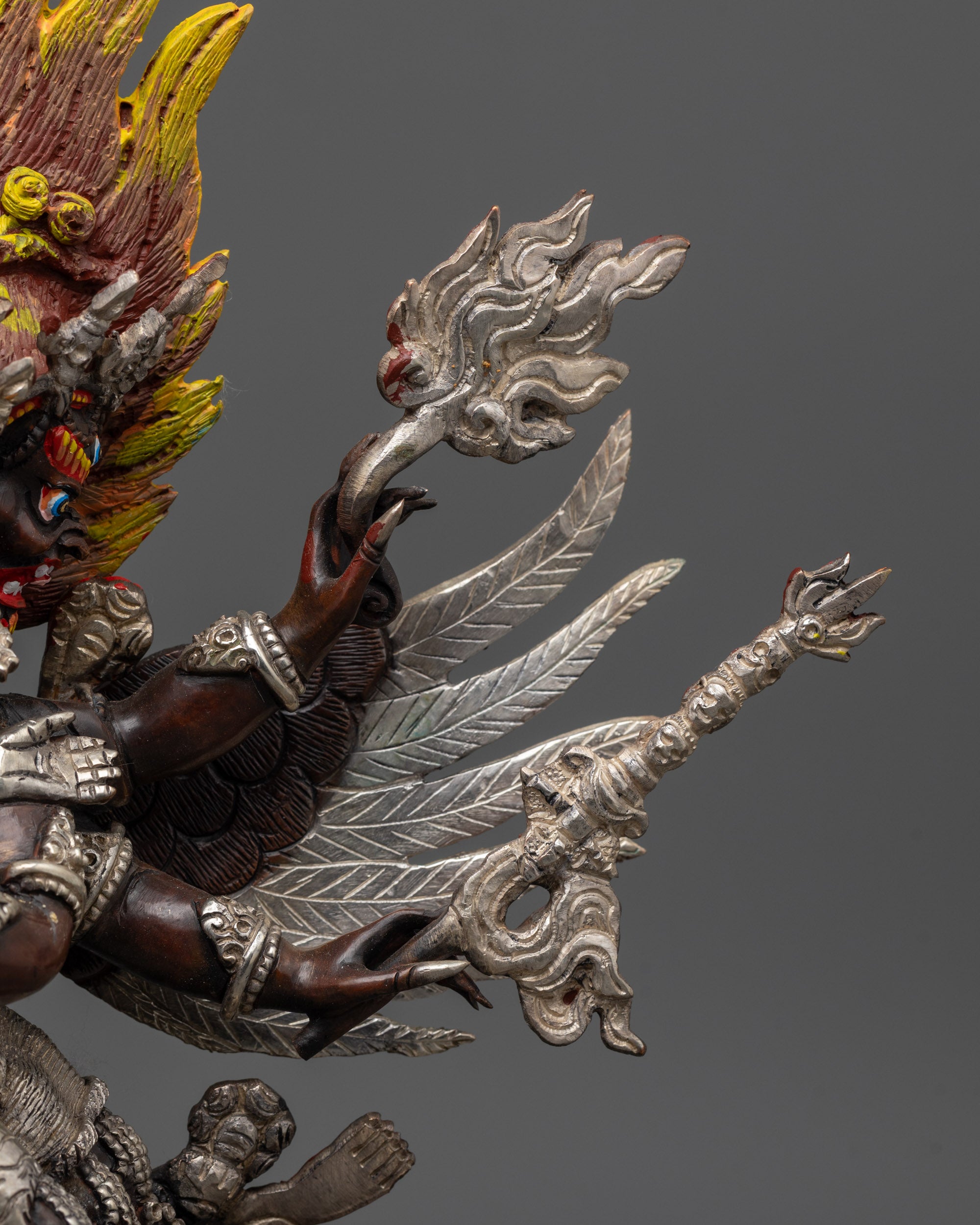 Sacred Vajrakilaya Sculpture | Oxidized Copper Buddhist Artwork