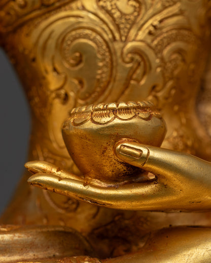 Enlightened Shakyamuni Buddha Statue | 24K Gold Gilded Sculpture