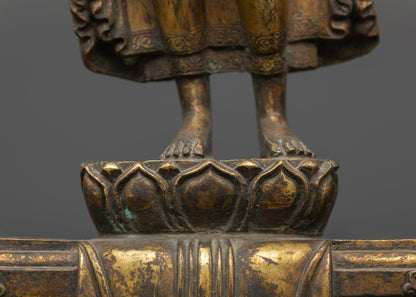 Antique Standing Shakyamuni Buddha Sculpture | Timeless Devotion