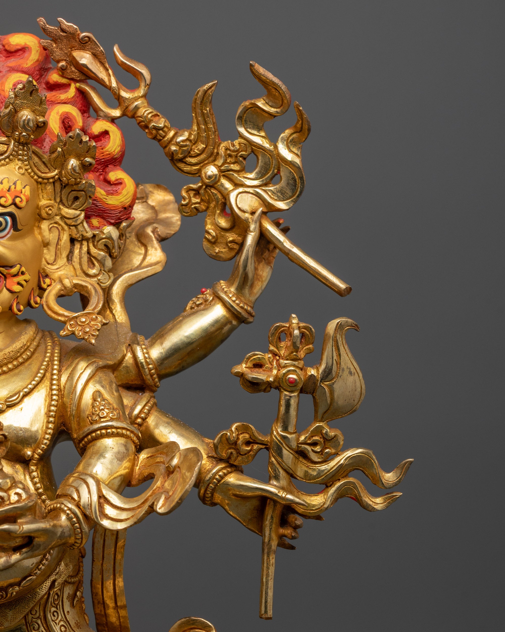 White Mahakala Statue from Nepal | Wrathful Deity for Meditation