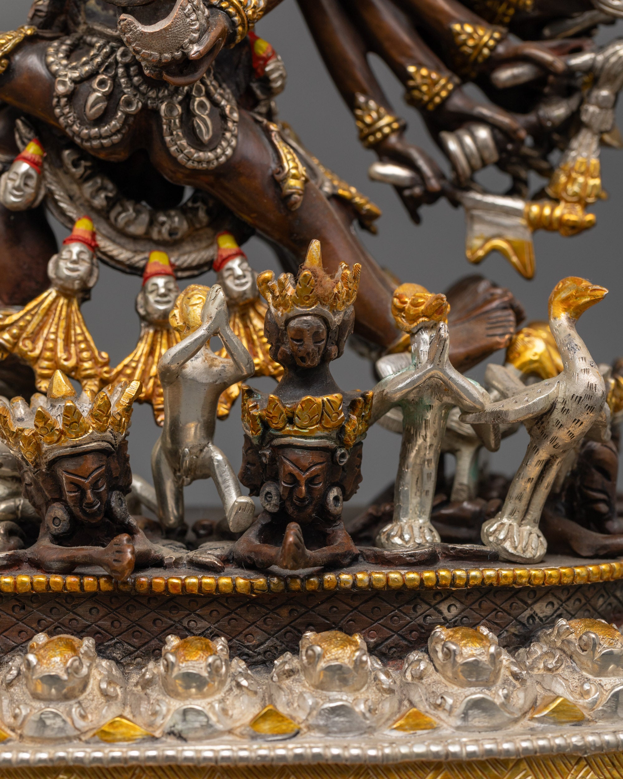 Oxidized Yamantaka Statue | Tibetan Buddhist Wrathful Deity Sculpture