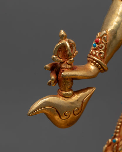 Gold Gilded Divine Vajrayogini Statue | Nepalese Tantric Deity Art
