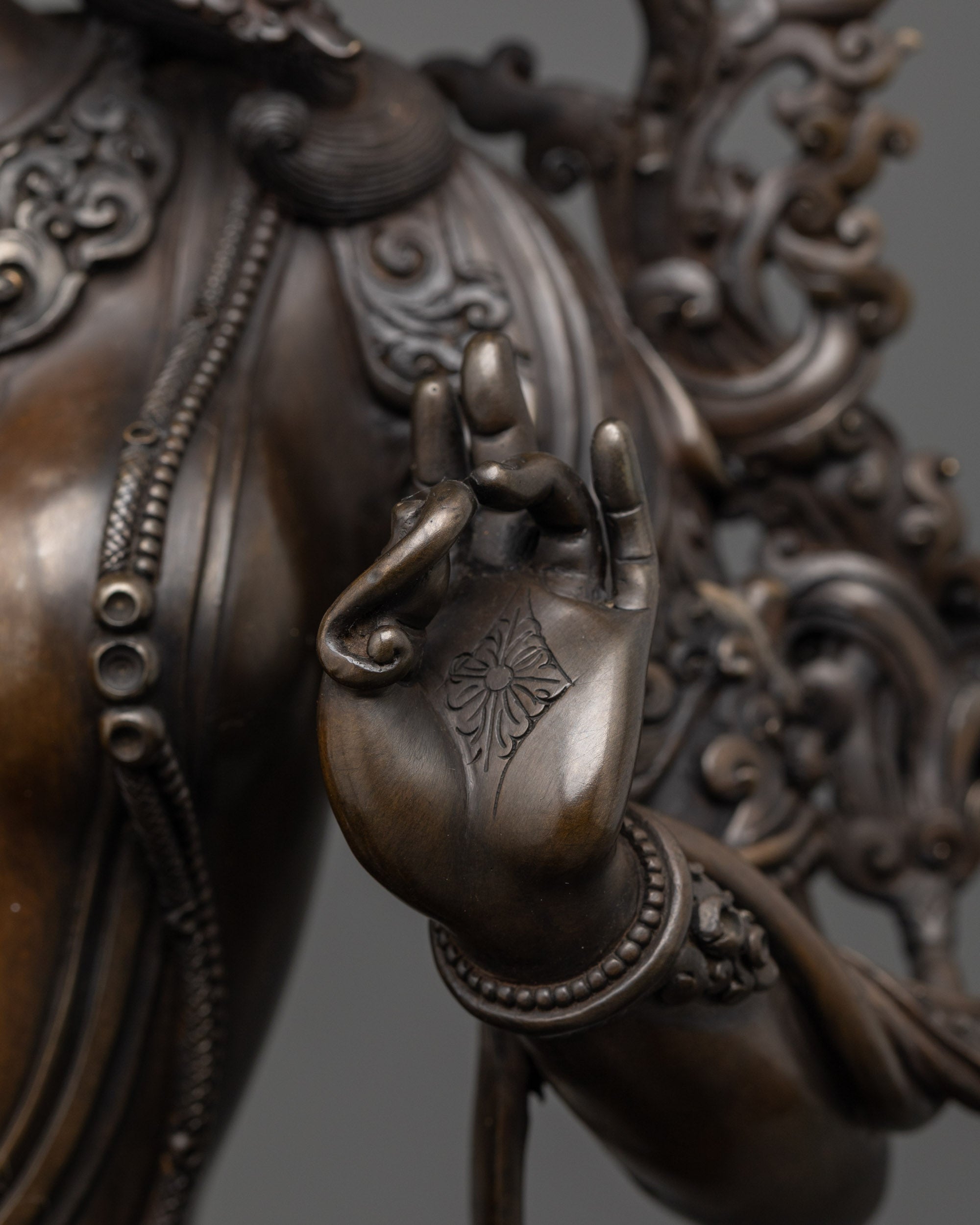 Oxidized Green Tara Statue | Compassionate Deity for Spiritual Spaces