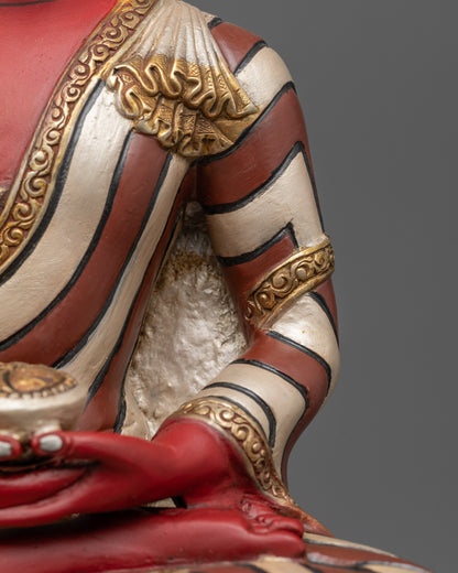 Red Amitabha Buddha Statue | Traditional Nepalese Copper Buddhist Art