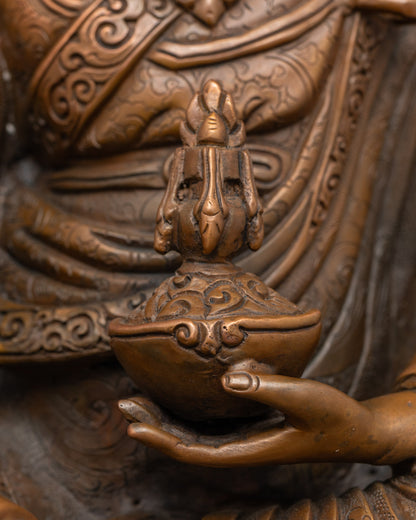 Guru Padmasambhava Statue | Traditional Lost Wax Artwork from Nepal