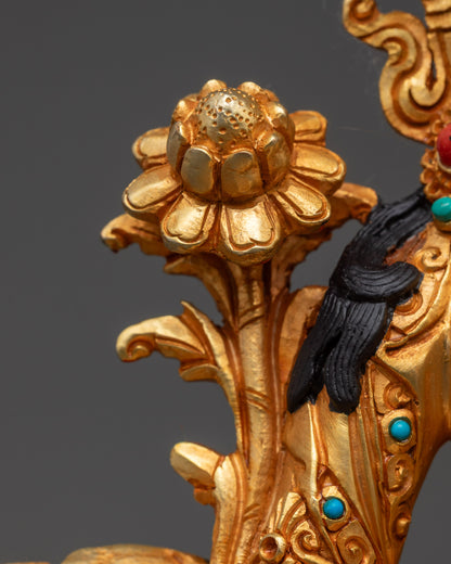 Hand-Carved Green Tara Statue | Divine Compassion Deity from Nepal