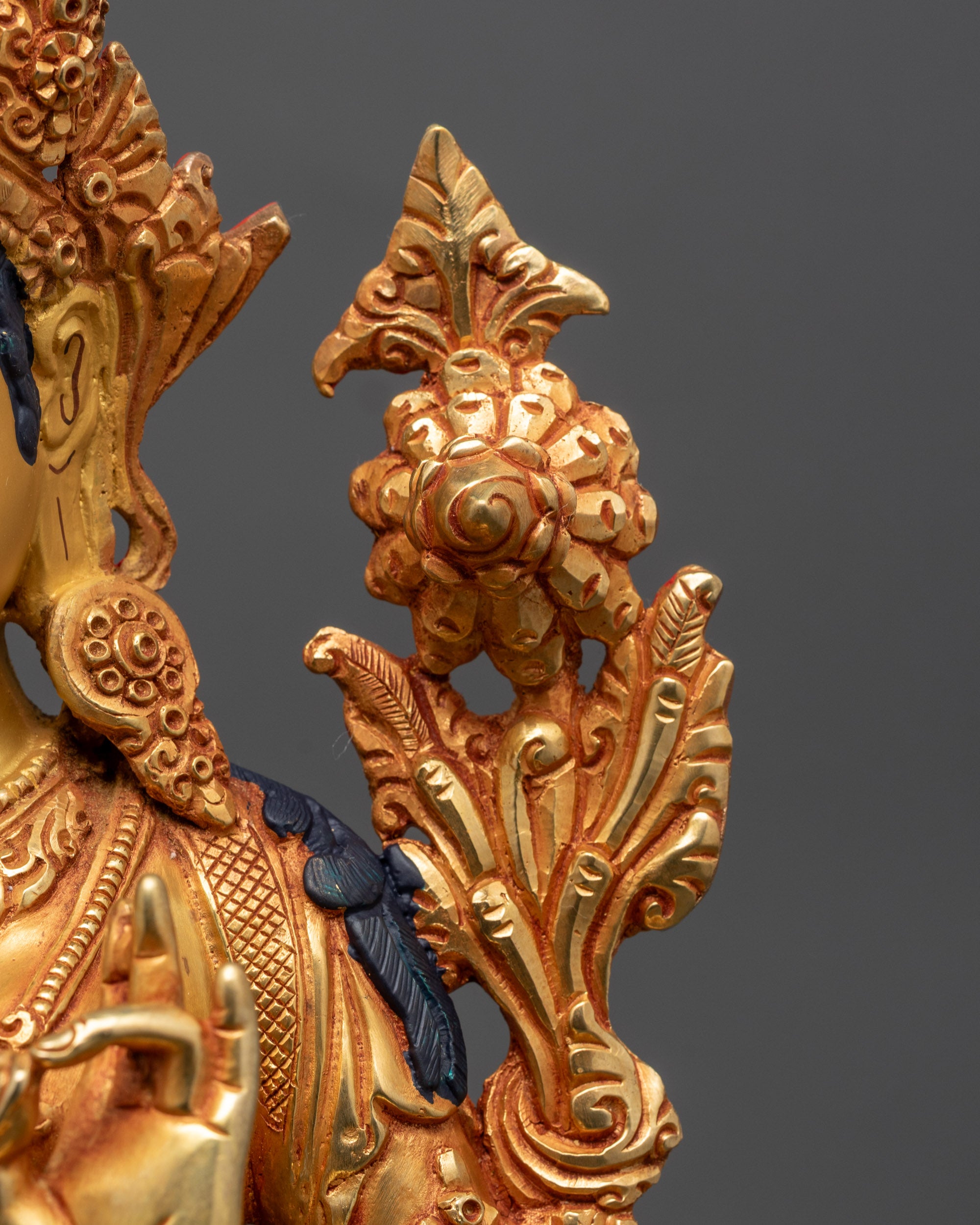 Nepalese Mother Tara Statue | 24K Gold Fire-Gilded Buddhist Sculpture