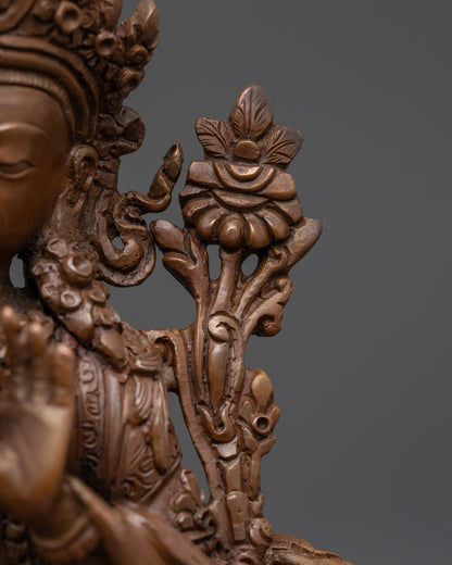 Traditional Oxidized Bodhisattva Statue Set | Tibetan Buddhist Deities