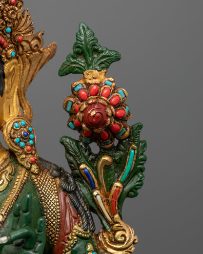 Premium Green Colored Green Tara Statue | Himalayan Artwork