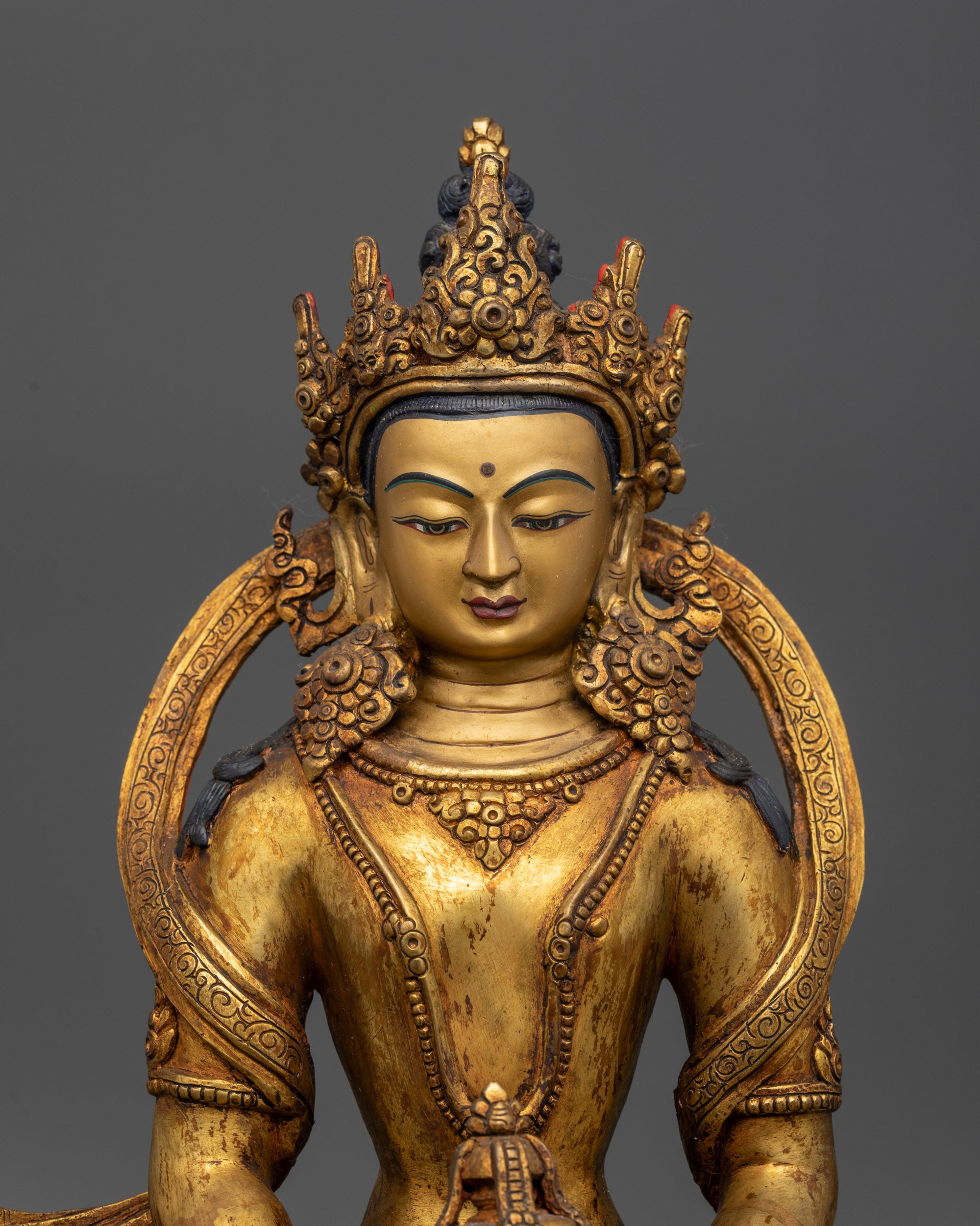 Antique Finish Five Bodhisattva Statue Set | Sacred Buddhist Set
