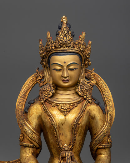 Antique Finish Five Bodhisattva Statue Set | Sacred Buddhist Set