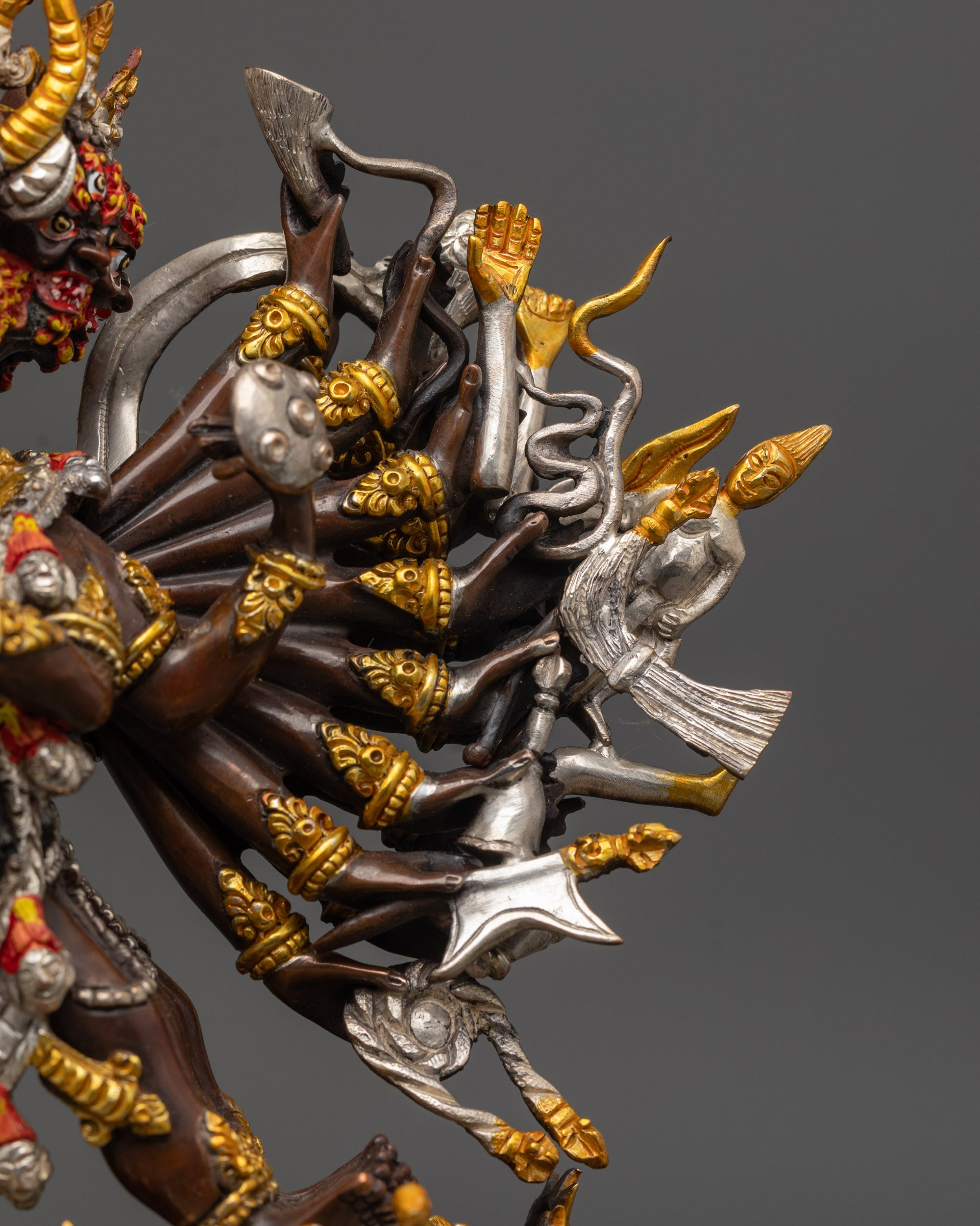 Oxidized Yamantaka Statue | Fierce Vajrabhairava Deity from Nepal