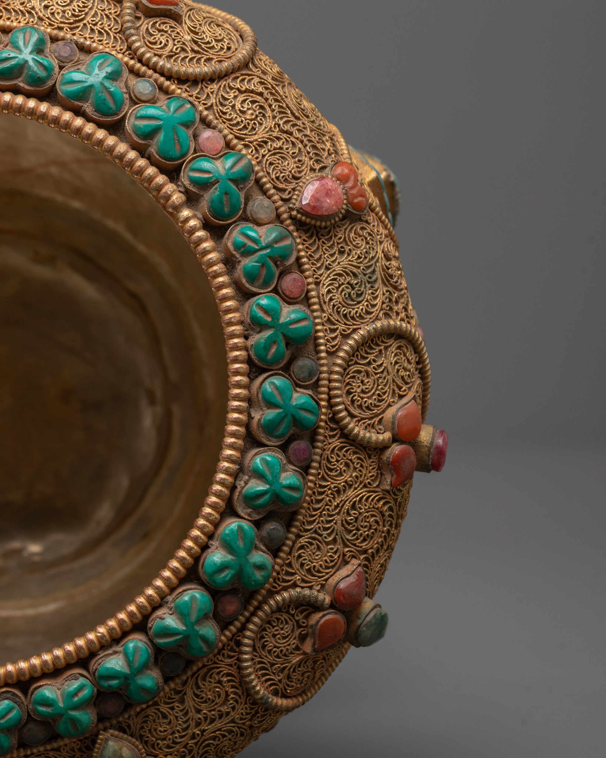 Buddhist Tibetan Rice Pot | Sacred Storage Vessel for Offerings