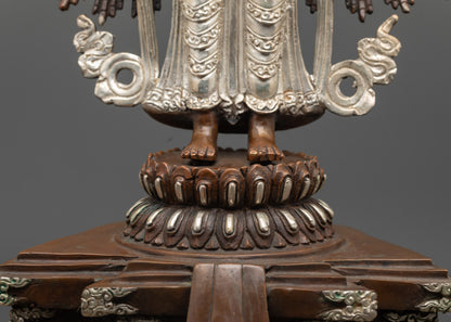 Oxidized 1000 Armed Chenrezig Statue | Spiritual Sculpture from Nepal