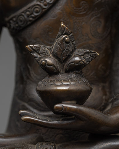 Oxidized Bhaisajyaguru Buddha Statue | Handcrafted Healing Sculpture