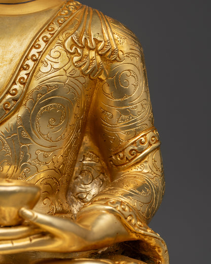 24K Gold Gilded Amitabha Buddha Statue | Nepalese Craftsmanship