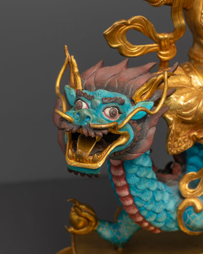 Wealth Deity White Dzambhala Statue | Prosperity Deity