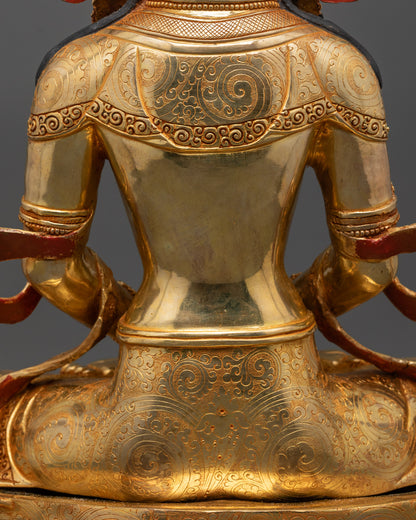 Traditional Tibetan Amitayus Statue | Handcrafted Buddhist Art