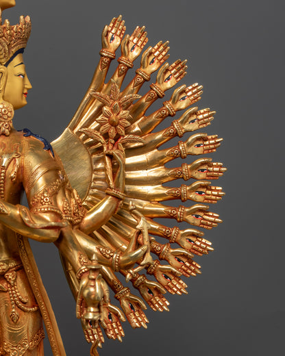 1000-Armed Guan Yin Sculpture | Traditional Nepalese Artwork