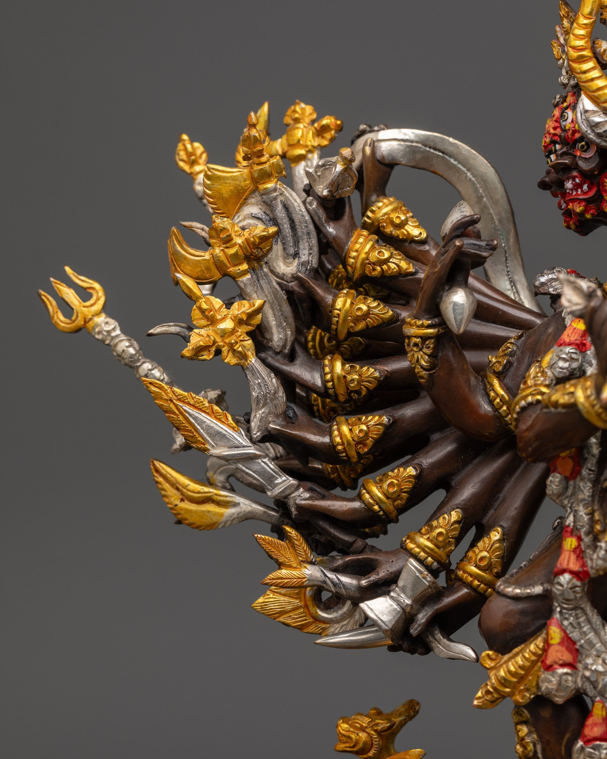 Oxidized Yamantaka Statue | Fierce Vajrabhairava Deity from Nepal