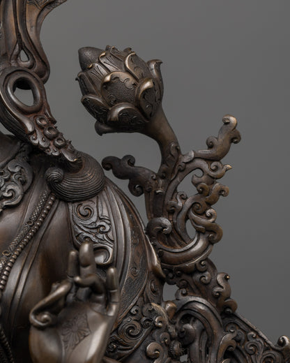 Oxidized Green Tara Statue | Compassionate Deity for Spiritual Spaces