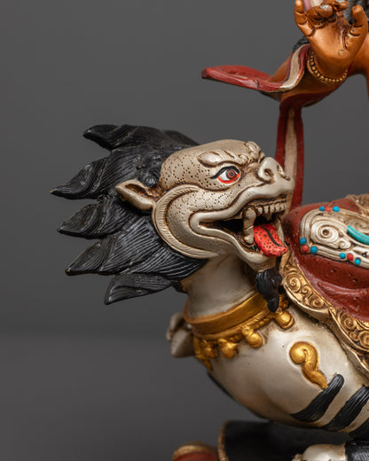 Handmade Namtoshe Statue | Colored Buddhist Wealth Deity Sculpture