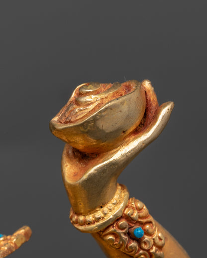 Gold Gilded Divine Vajrayogini Statue | Nepalese Tantric Deity Art