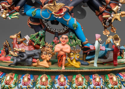 Handcrafted Yamantaka Consort Statue | Wrathful Deity Union Sculpture