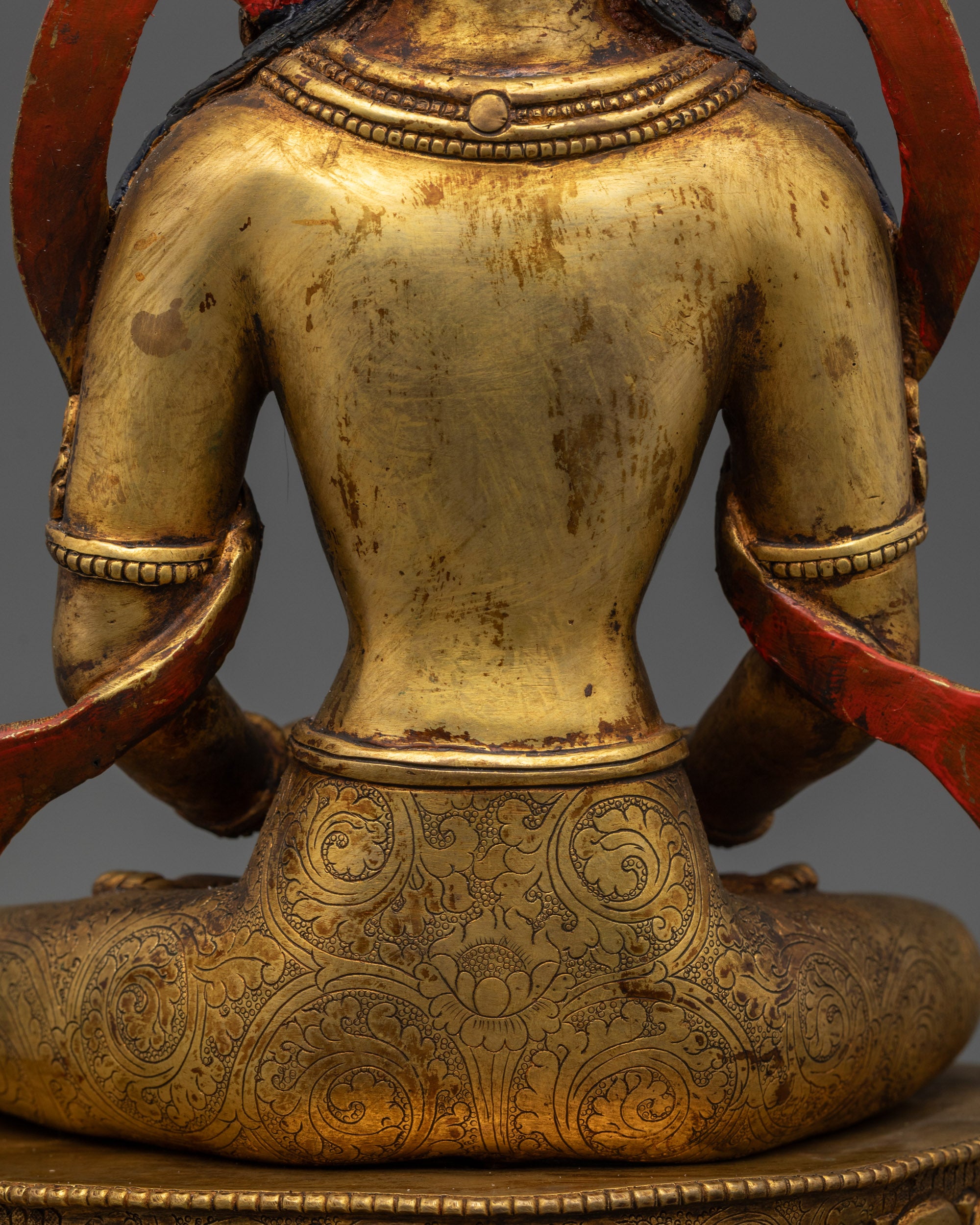 Antique Finish Amitayus Statue | Buddhist Figurine from Nepal