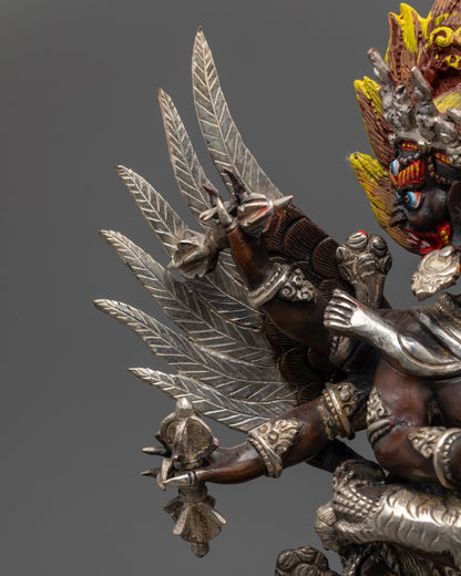 Sacred Vajrakilaya Sculpture | Oxidized Copper Buddhist Artwork