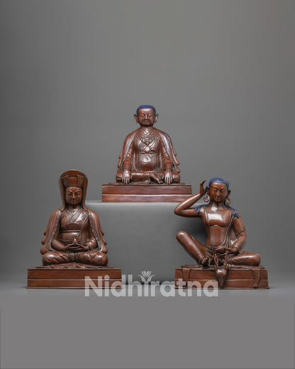 Nepalese Oxidized Marpha Set Statues | Authentic Himalayan Statues
